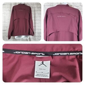 Jordan Air Sport Windbreaker Jacket Mens Medium Maroon Zip-up Vented